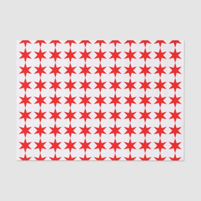 Chicago Flag 6-Pointed Star Tissue Paper (Front)