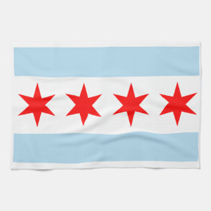 Chicago Flag American MoJo Kitchen Towel