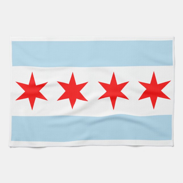Chicago Flag American MoJo Kitchen Towel (Horizontal)