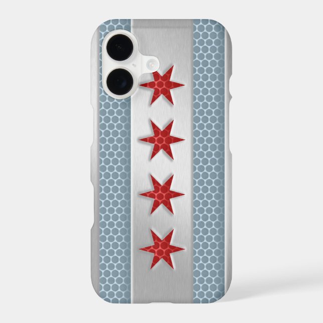 Chicago Flag Brushed Metal (Back)