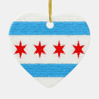 Chicago Flag Ceramic Ornament