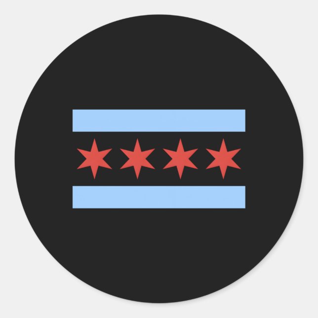 Chicago Flag City Of Chicago Classic Round Sticker (Front)