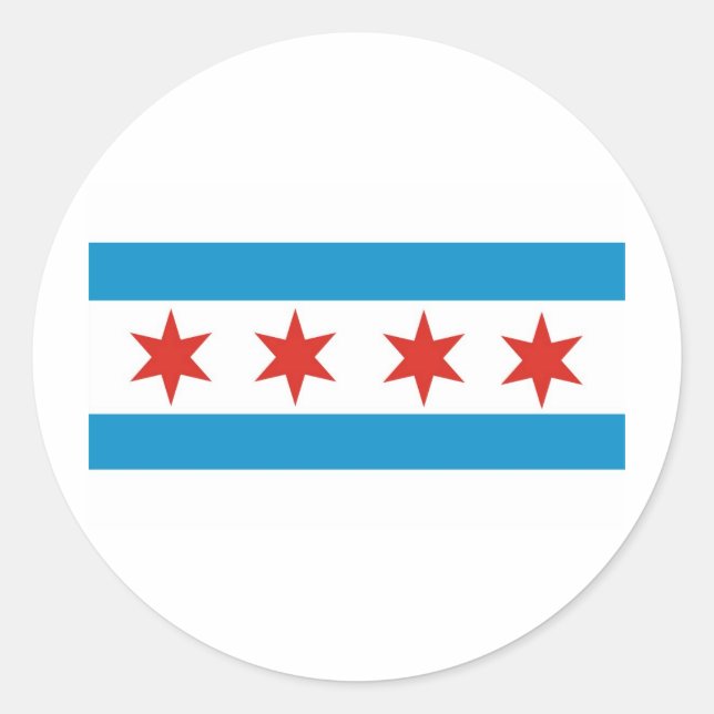 chicago flag classic round sticker (Front)