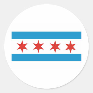 chicago flag classic round sticker