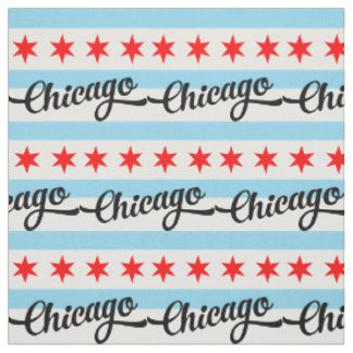 Chicago Flag Custom Cotton Pattern Design Yard Ret Fabric