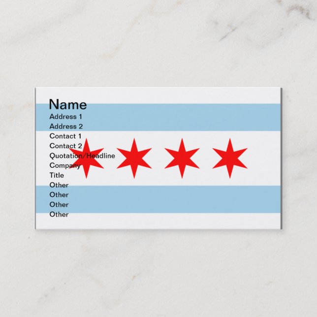 Chicago Flag customizable business calling cards (Front)