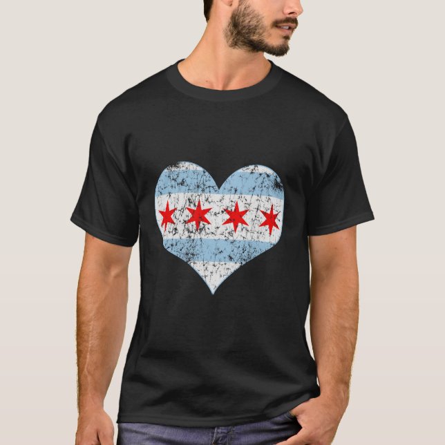 Chicago Flag He Faded T-Shirt (Front)