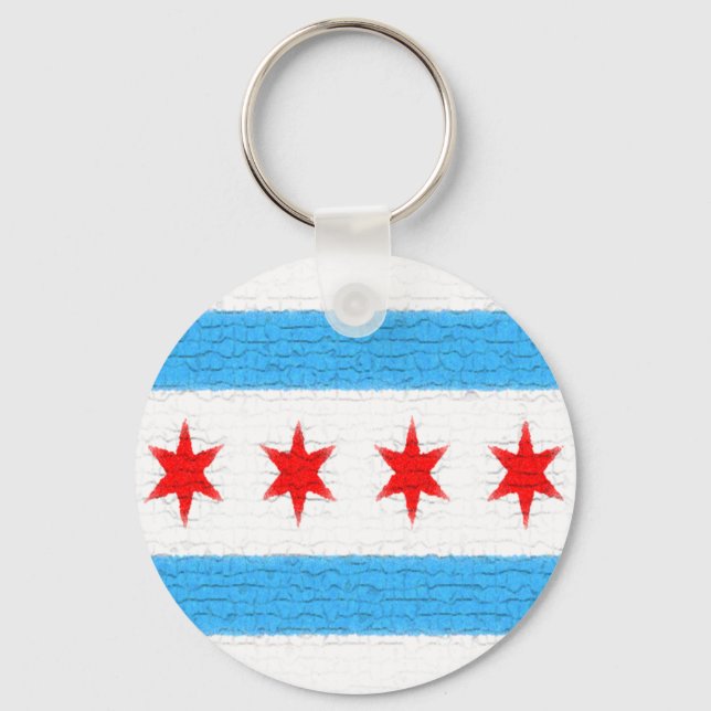 Chicago Flag Keychain (Front)