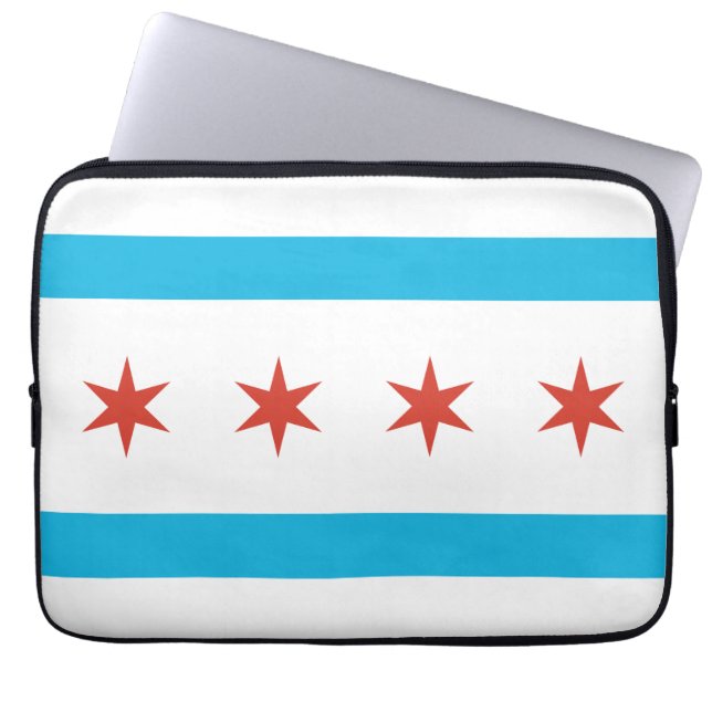 Chicago Flag Laptop Sleeve (Front)