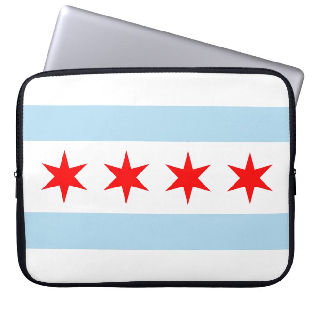 Chicago Flag Laptop Sleeves (Front)