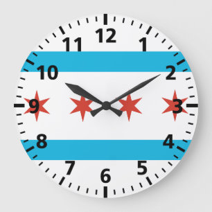 Chicago Flag Large Clock