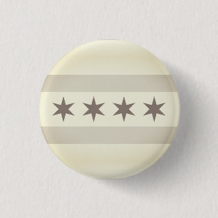 Chicago Flag Noir 1 Inch Round Button