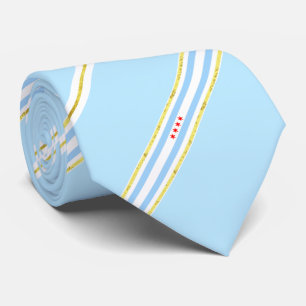 Chicago flag-seal neck tie