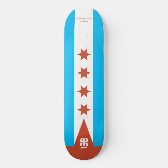 Chicago Flag Skateboard (Front)