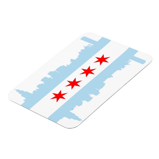 Chicago Flag Skyline Premium Flex Magnets (Left Side)