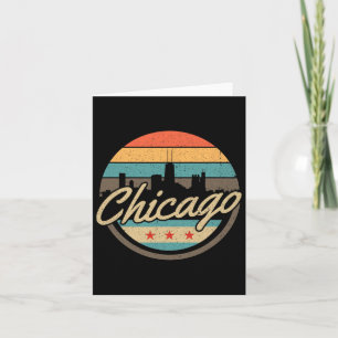 Chicago Flag Skyline Vintage Illinois Usa Souvenir Card
