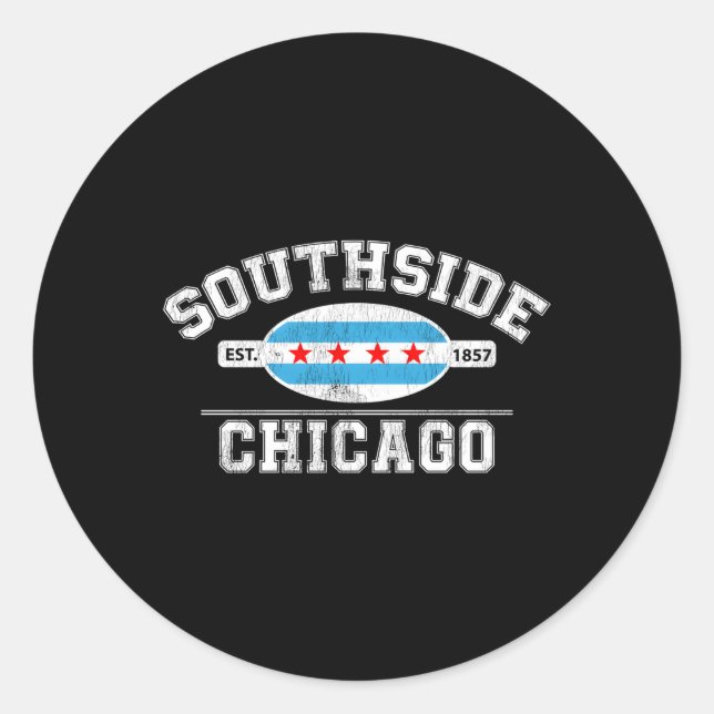 Chicago Flag- Southside Chicago- City Of Chicago F Classic Round Sticker (Front)