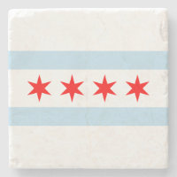 Chicago Flag Stone Coaster