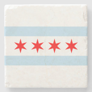 Chicago Flag Stone Coaster