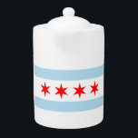 Chicago flag teapot!<br><div class="desc">Lovely tea pot with the iconic Chicago Flag proudly front and centre! Fully customizable with your own text or photos--please view my other products for the matching cups, and full line of Chicago flag products. If there is an item you would like that is not yet listed, please let me...</div>