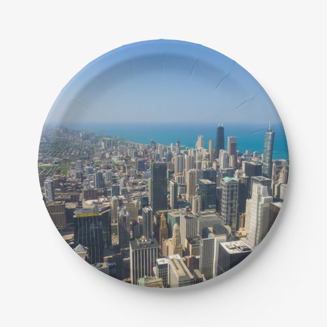 Chicago From Above Paper Plate (Front)