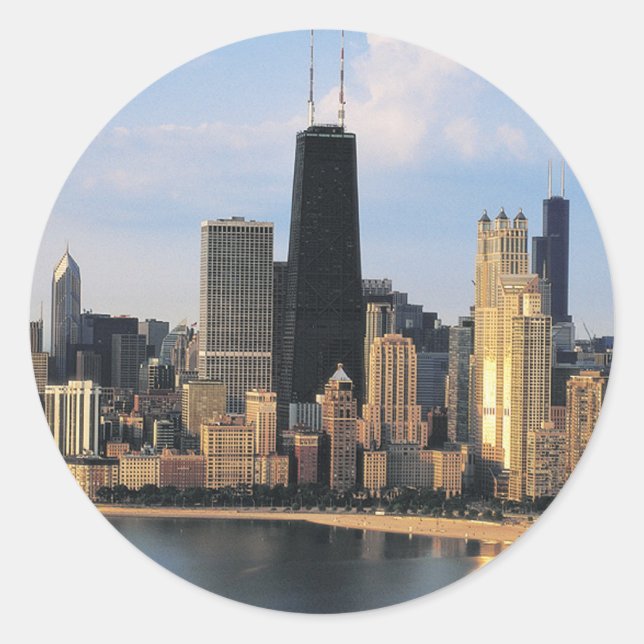 Chicago from Lake Shore Drive Classic Round Sticker (Front)