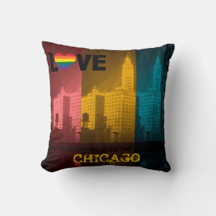 Chicago Gay Pride 1930's Wrigley Building Photo Throw Pillow