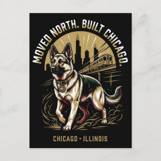Chicago German Shepherd African Heritage Pride Art Postcard