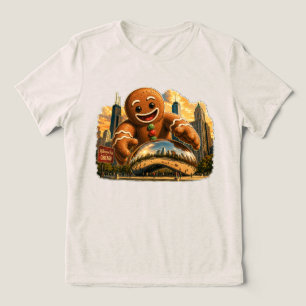 Chicago Gingerbread Christmas Skyline Magic Tri-Blend Shirt