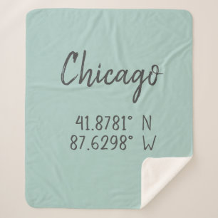 Chicago GPS Coordinates Longitude Latitude     Sherpa Blanket
