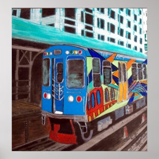 Chicago Graffiti El Train Poster