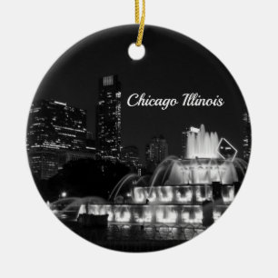 Chicago Grant Park Grayscale Ornament Souvenir