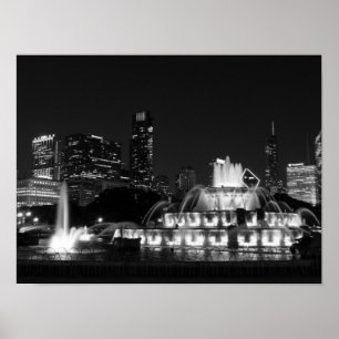 Chicago Grant Park Grayscale Poster