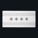 Chicago Gray and White flag Desk Mat<br><div class="desc">Showcase your Windy City pride with a sophisticated twist using the Chicago Gray and White Flag Desk Mat. This design reimagines the iconic municipal flag of Chicago in a modern, monochromatic color palette. Featuring the classic layout of two horizontal stripes and four six-pointed stars, this version swaps the traditional blue...</div>