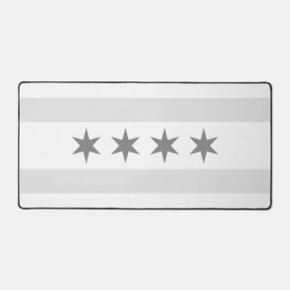 Chicago Gray and White flag Desk Mat