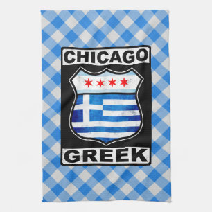 Chicago Greek American  Kitchen Towel