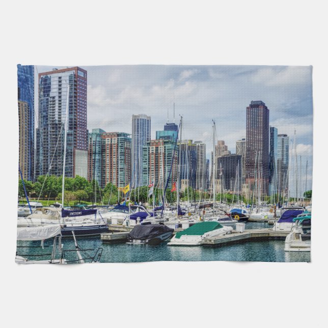 Chicago Harbour Kitchen Towel (Horizontal)
