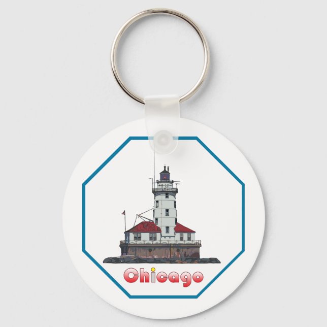 Chicago Harbour Light Keychain (Front)