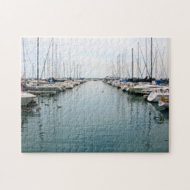 Chicago Harbour - Sailboats at Rest Puzzle (Horizontal)