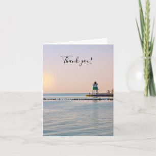 Chicago Harbour Southeast Lighthouse Thank You Car Card