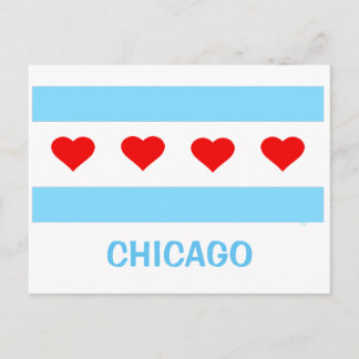 Chicago Heart Flag postcard