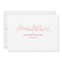 Chicago Holiday Skyline - With matching envelope