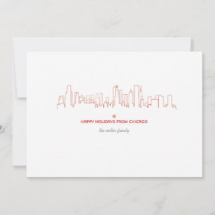 Chicago Holiday Skyline - With matching envelope Card