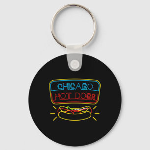 Chicago Hot Dogs And Bbq Condiments Keychain