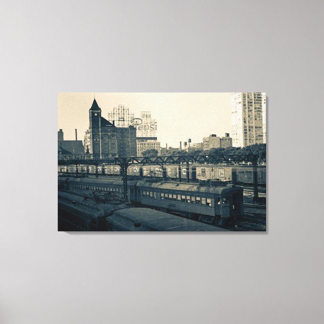 Chicago ICRR Building Train Yards 1971 Photograph Canvas Print (Front)