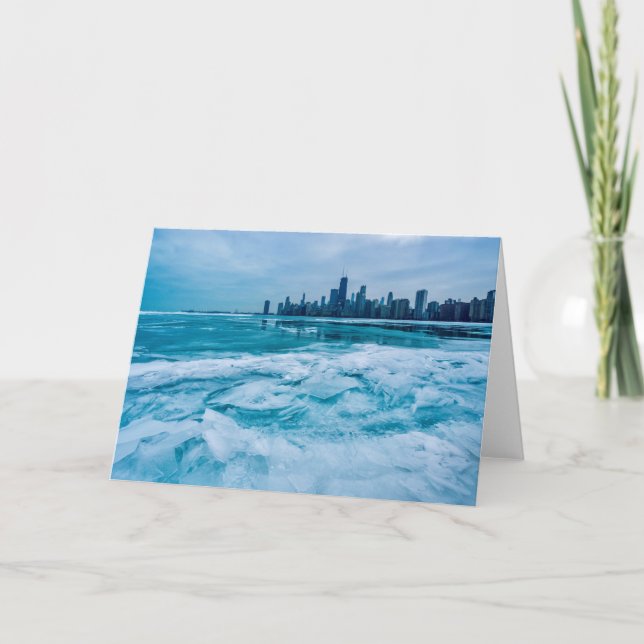 Chicago icy beach card (Front)