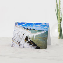 Chicago icy skyline greeting card
