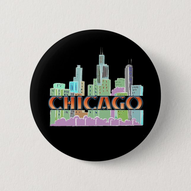 Chicago IL 2 Inch Round Button (Front)