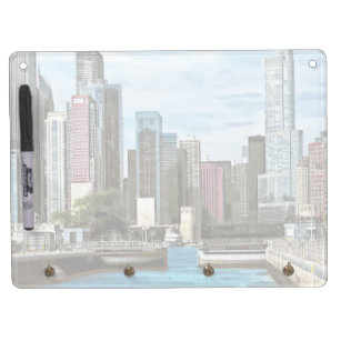 Chicago IL - Chicago Harbour Lock Dry Erase Board With Keychain Holder