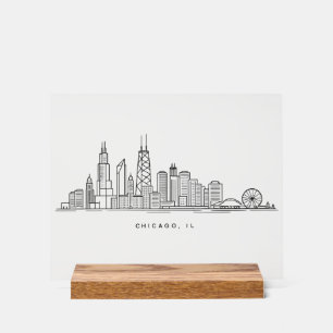 Chicago IL Cityscape Illustration Acrylic Sign